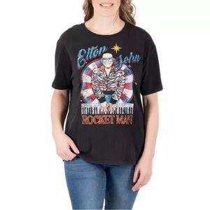 Elton John Rocket Man Vintage Graphic T-Shirt Sz Small